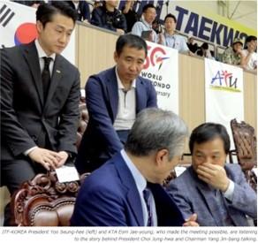 ITF President Choi Jung Hwa and Yang Jin-bang, KTA Chuncheon meeting