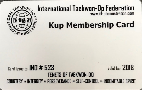 ITF Kup Card Featured Products From ITF admin 